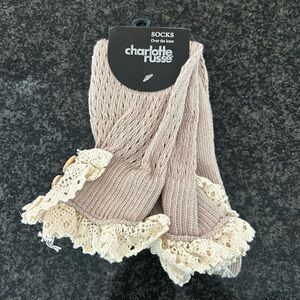 Thigh high tan socks, never worn with tags